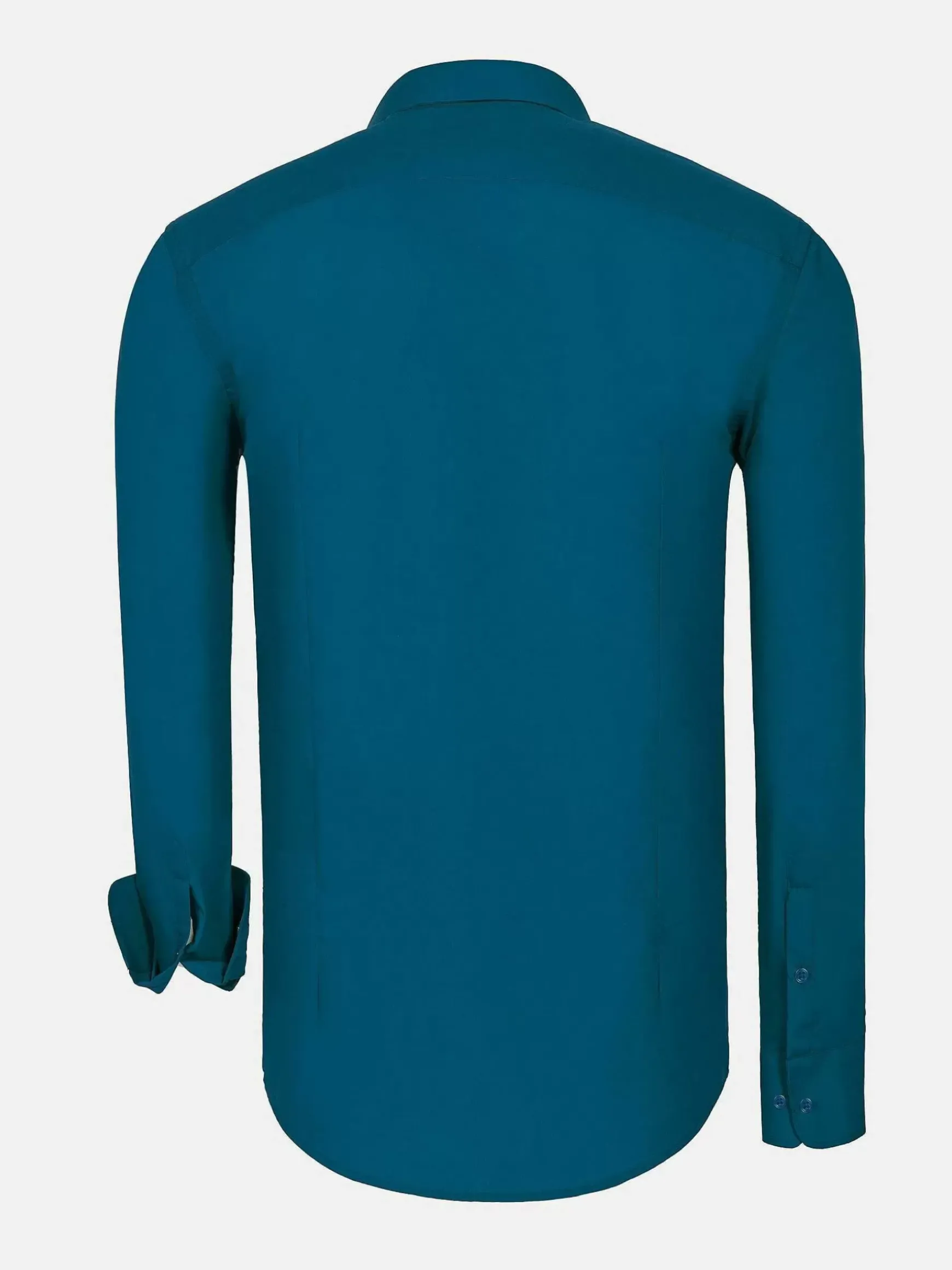 Leira Solid Petrol Overhemd Lange Mouw