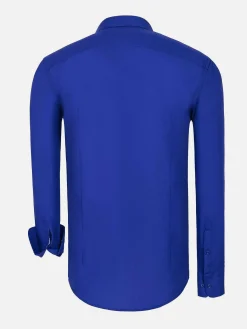 Leira Solid Royal Blue Overhemd Lange Mouw