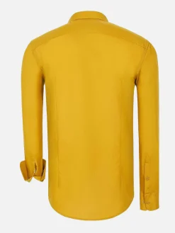 Leira Solid Yellow Overhemd Lange Mouw