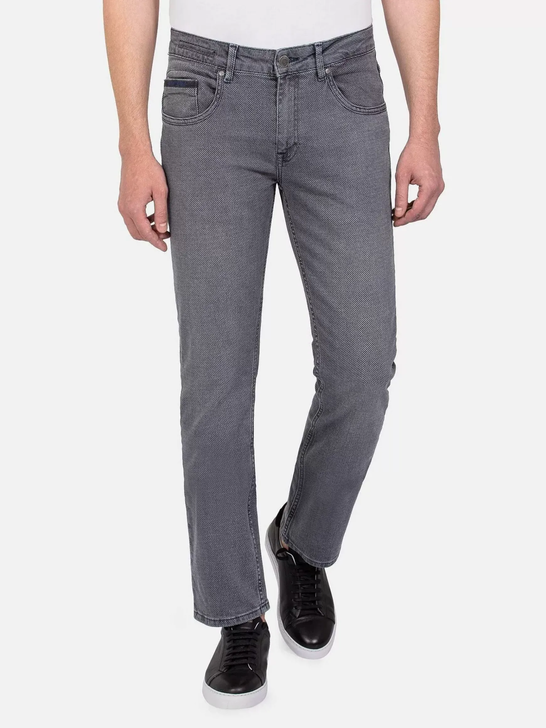 Lombardo Regular Fit Textured Anthracite Jeans
