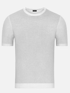 Lucas Pique Knit White T-Shirt