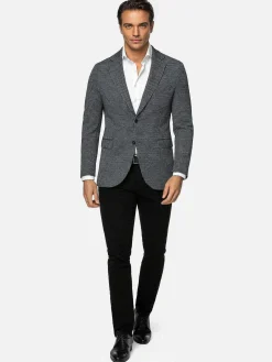 Minevra Checked Slim Fit Black Grey Colbert