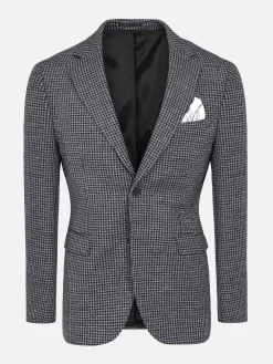 Minevra Checked Slim Fit Black Grey Colbert