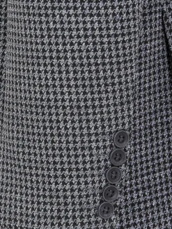 Minevra Checked Slim Fit Black Grey Colbert