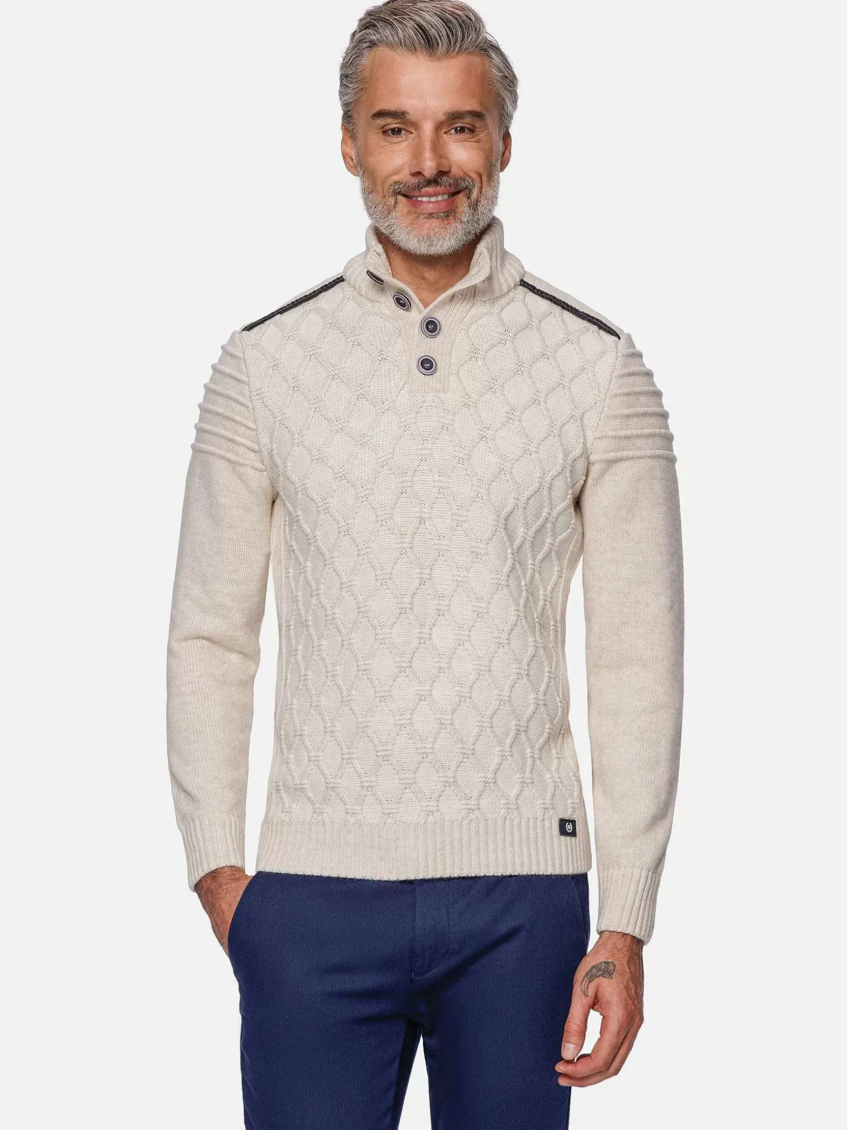 Minevre Pattern Beige Truien