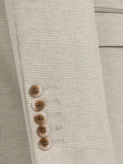 Mustaine Glen Plaid Pattern Beige Colbert