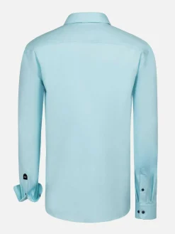 Mykonos Solid Light Turquoise Overhemd Longe Mouw