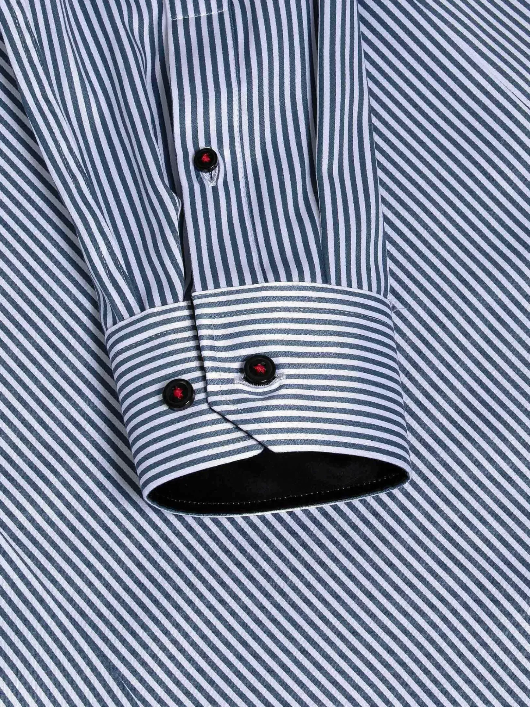 Nancy Anthracite Striped Overhemd Lange Mouw