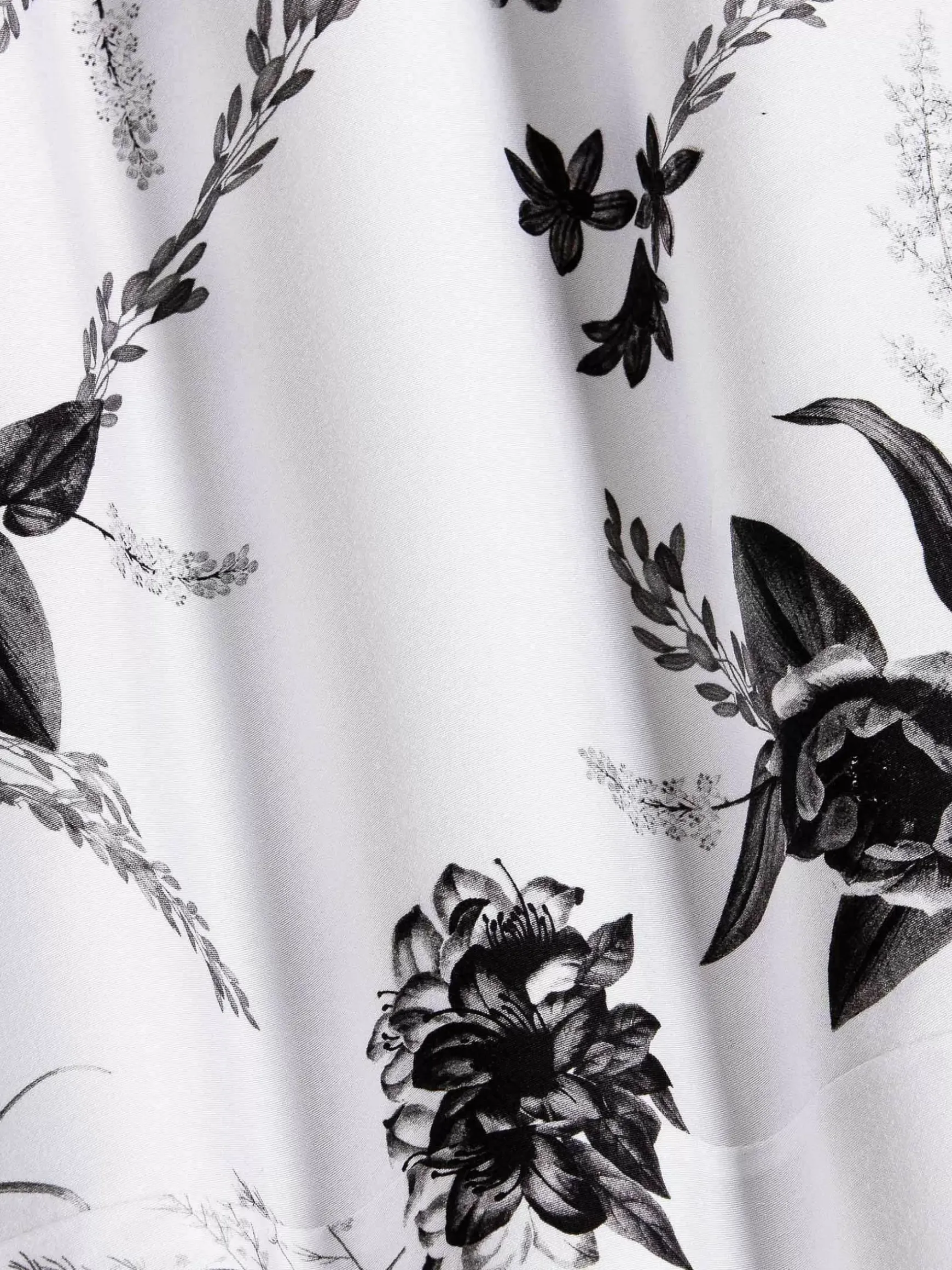 Oasis White Floral Print Overhemd Lange Mouw