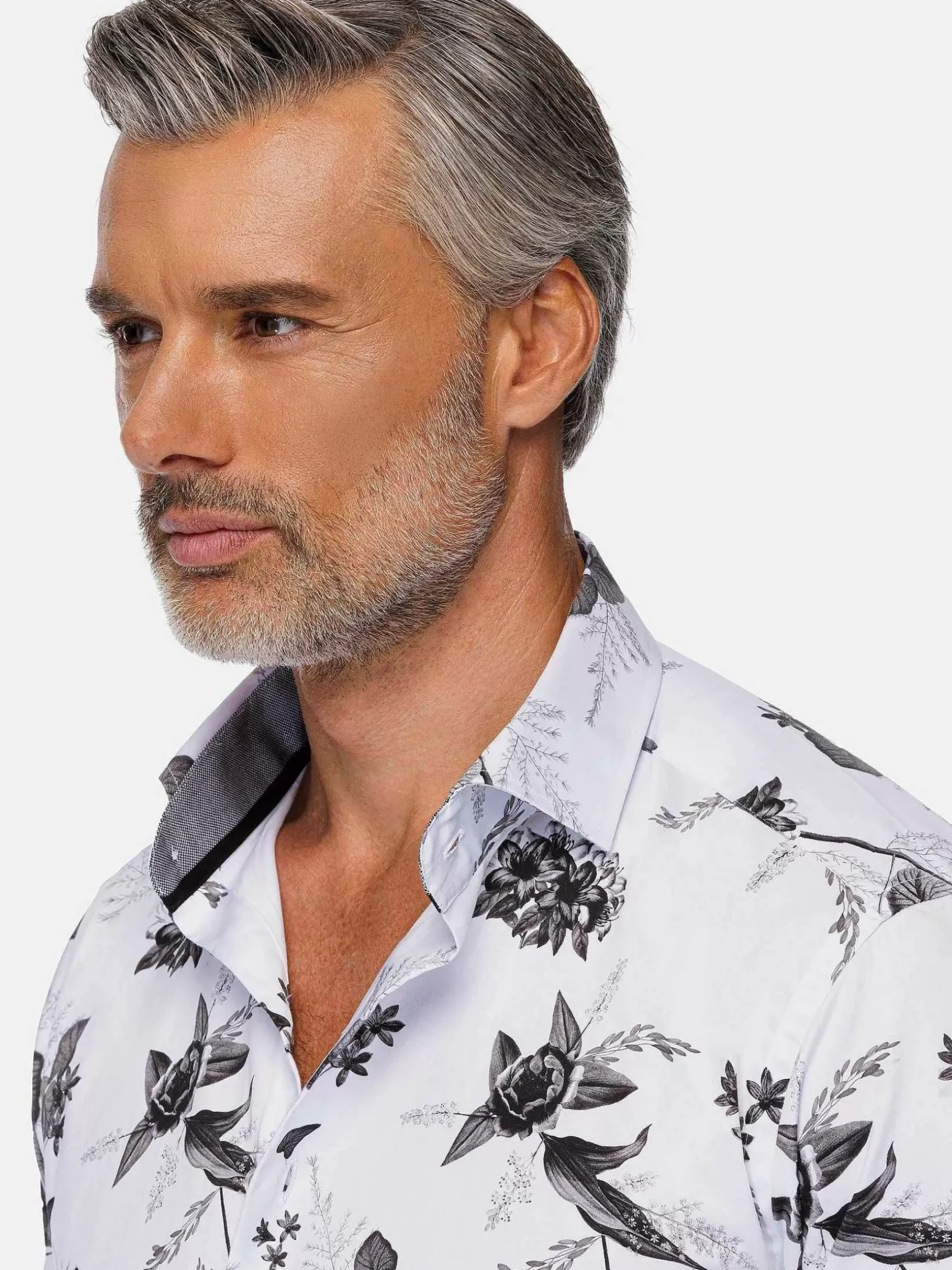 Oasis White Floral Print Overhemd Lange Mouw