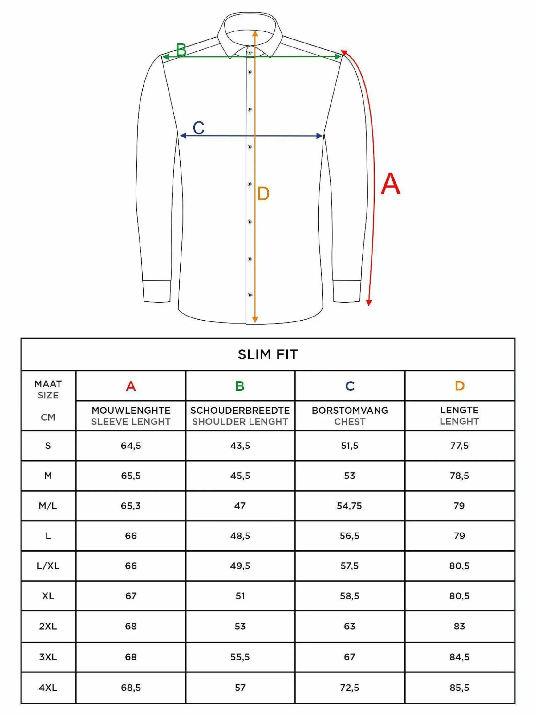 Overhemd Lange Mouw 75735 Camburn White
