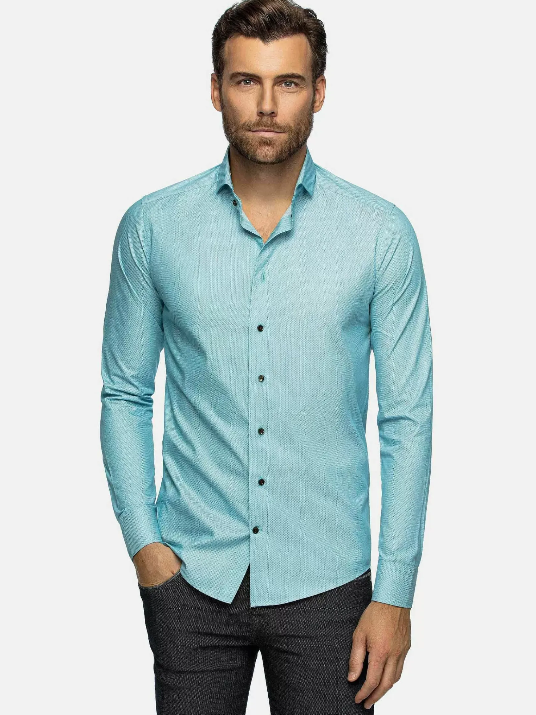 Overhemd Lange Mouw 75694 Murial Turquoise