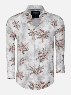 Overhemd Lange Mouw 65045 White Dark Brown