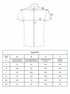 Owen Tailored Fit White Overhemd Korte Mouw