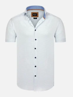 Owen Tailored Fit White Overhemd Korte Mouw