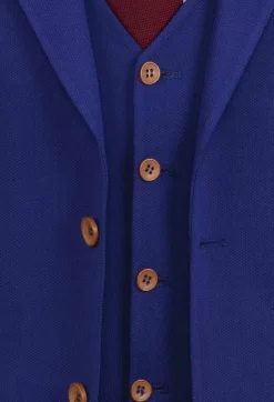 Plaid Vest Royal Blue