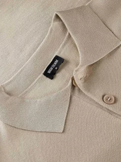 Polo Collared Beige Sweater