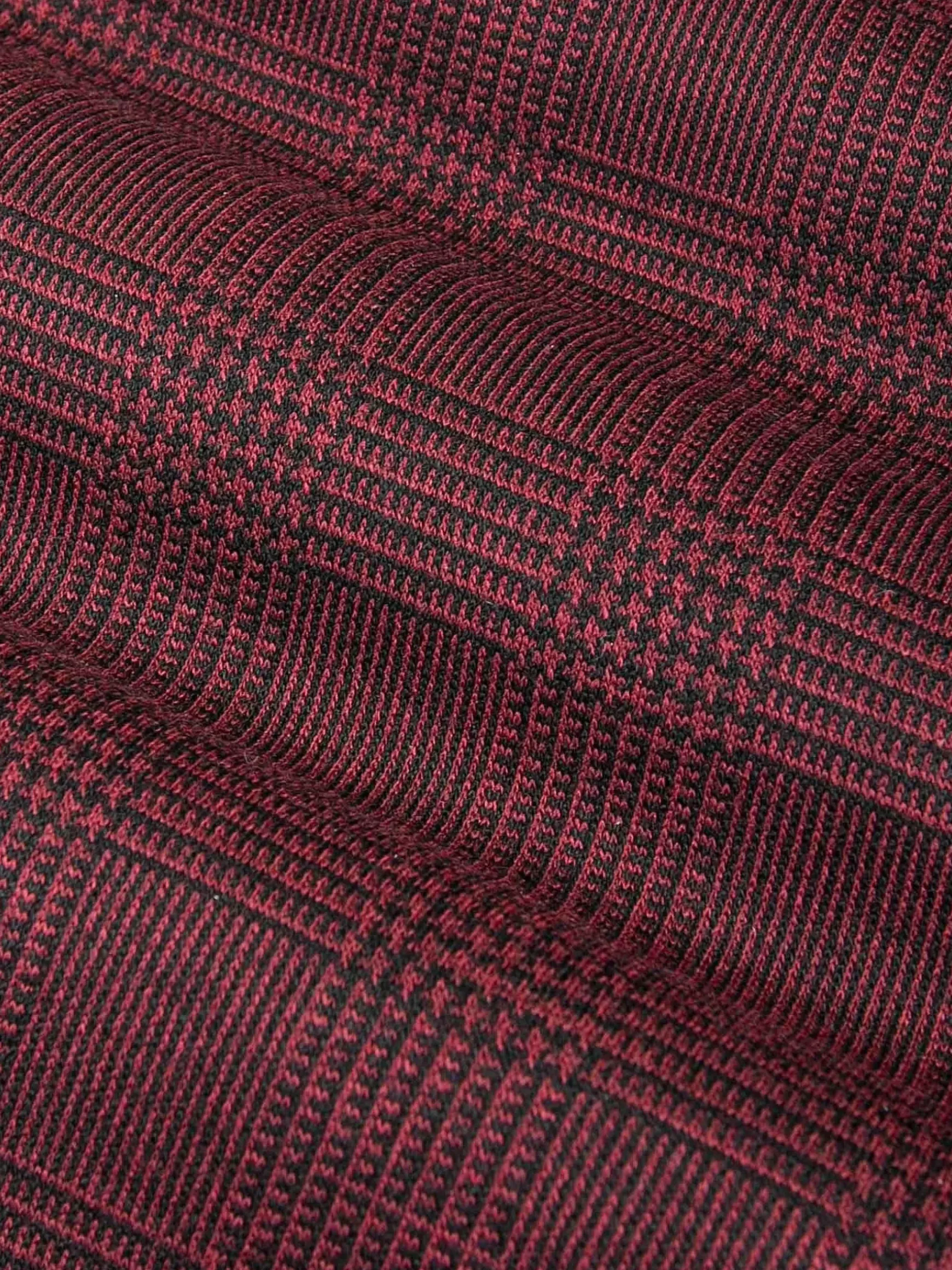 Red Wood Wide Lapel Dark Red Black Suit Colbert