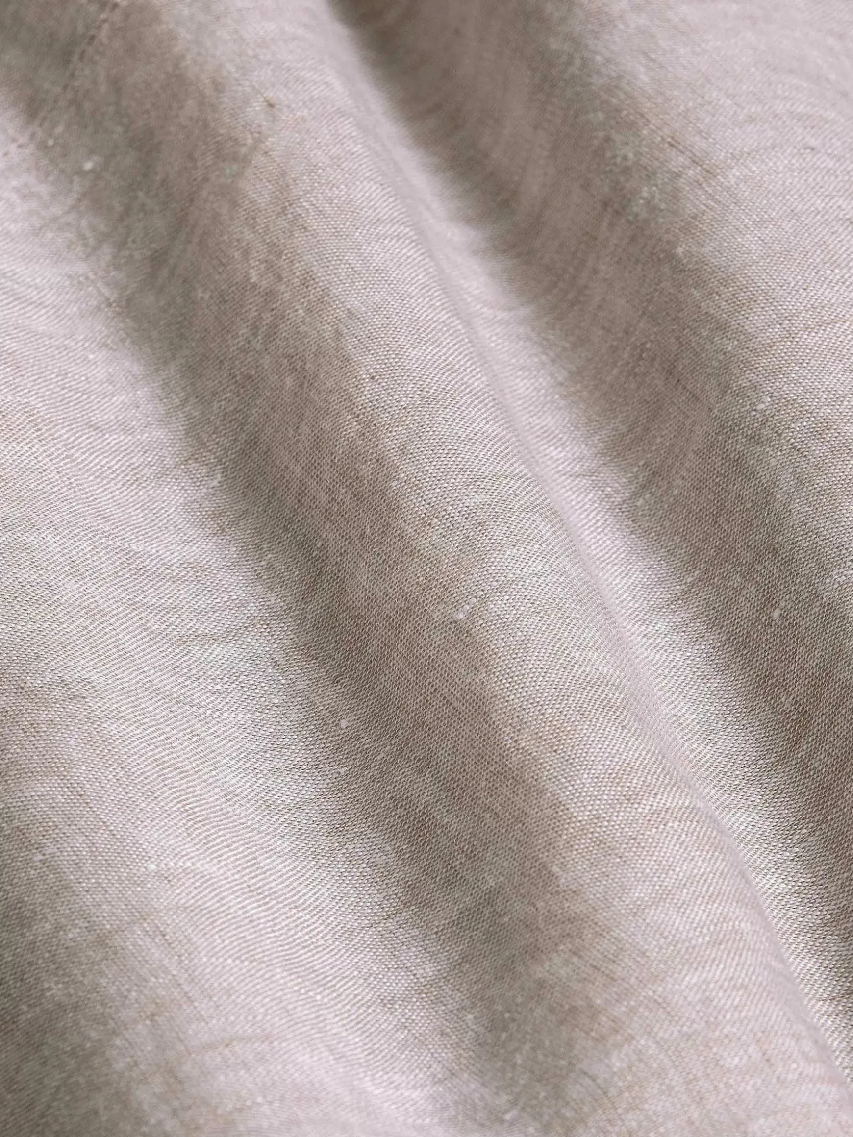 Redention Linen Beige Overhemd Lange Mouw
