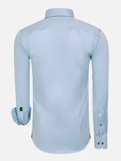 Romney Solid Light Blue Overhemd Lange Mouw