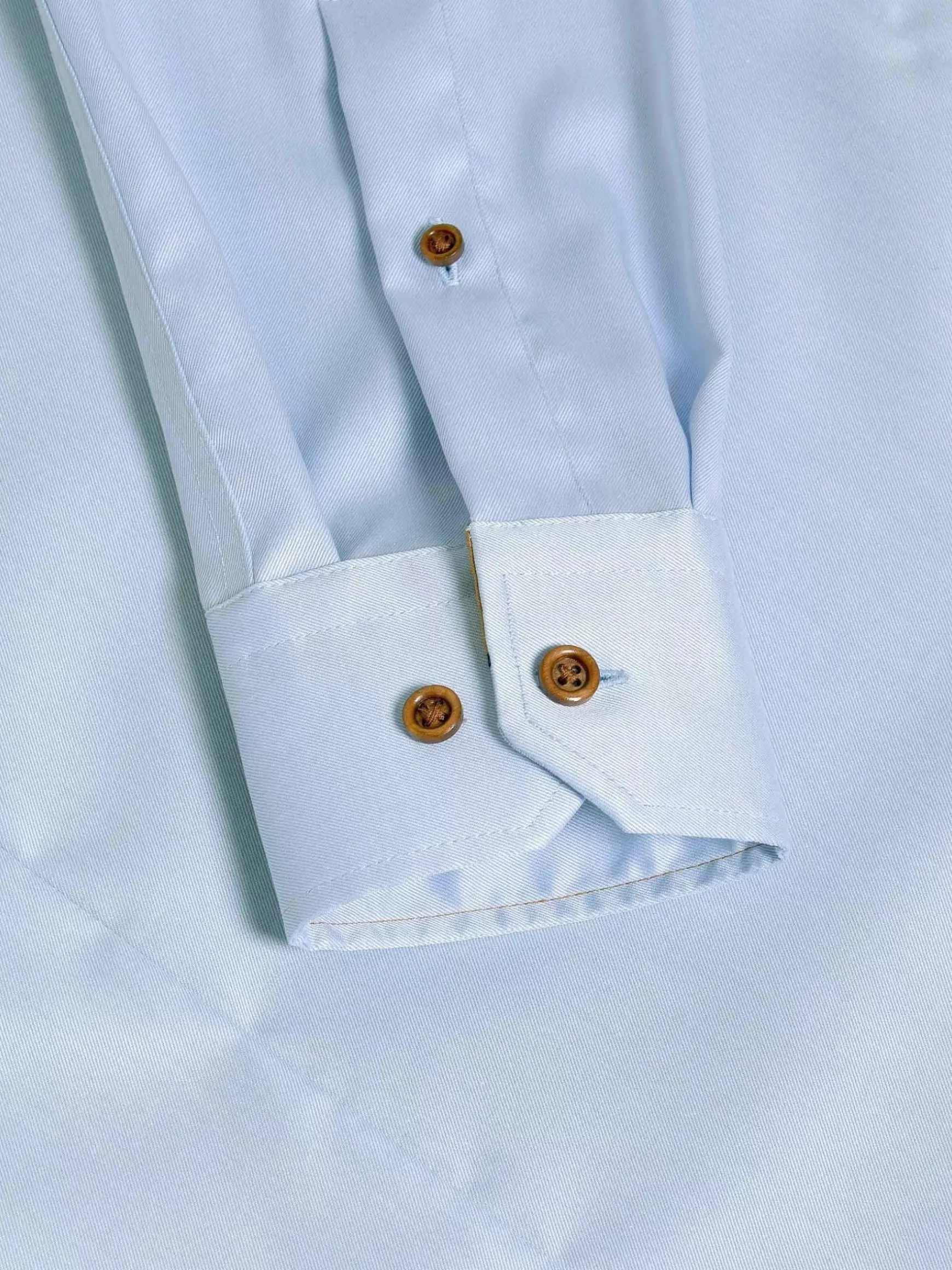 Romney Solid Light Blue Overhemd Lange Mouw