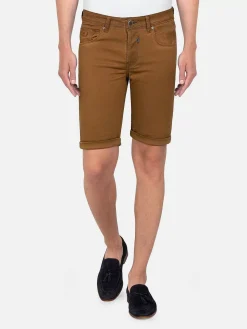 Sampson Beige Slim Fit Denim Korte Broek