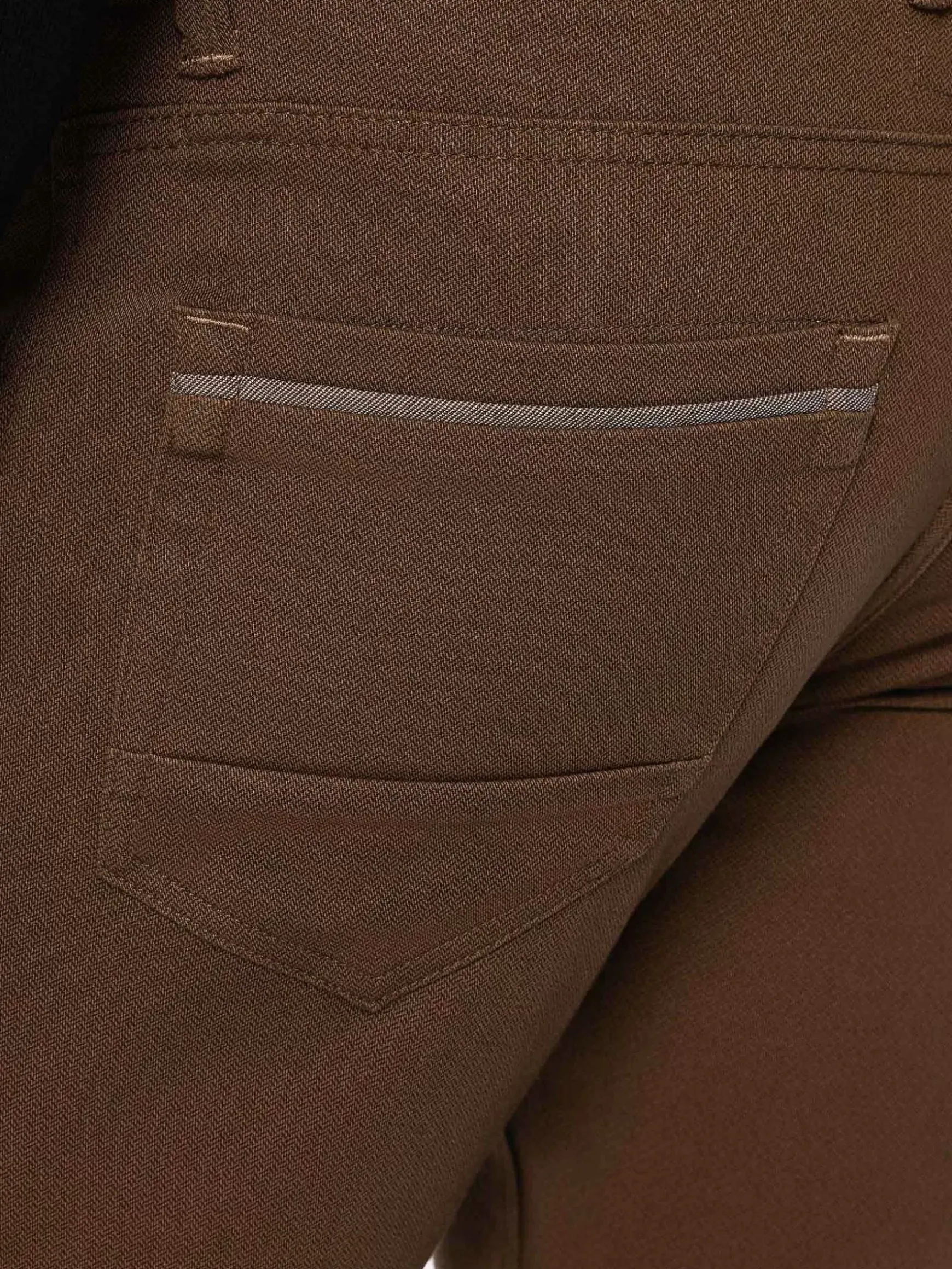 Santiago Slim Fit Textured Brown Jeans