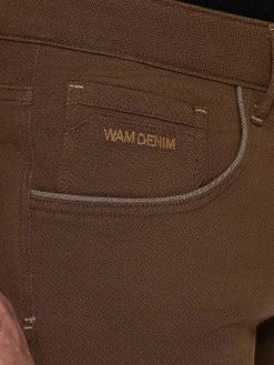 Santiago Slim Fit Textured Brown Jeans