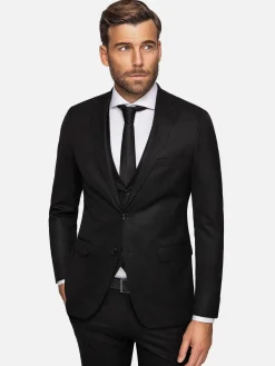 Scottsville Notch Lapel Black Suit Colbert