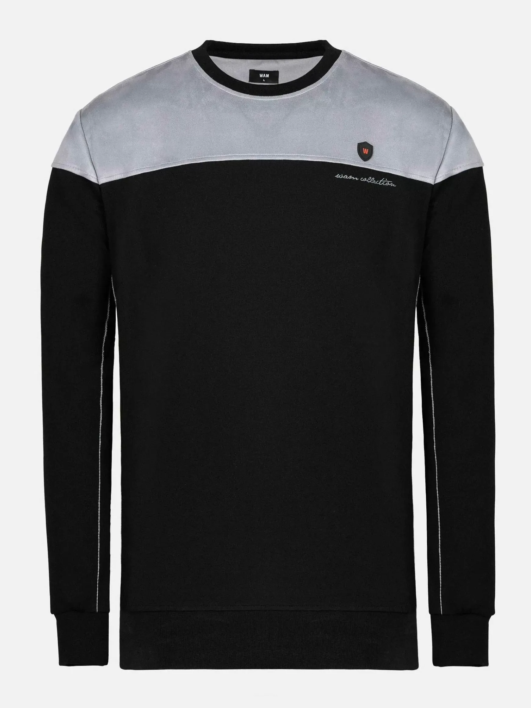 Sedona Round-Neck Grey Black Sweater