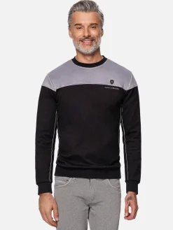 Sedona Round-Neck Grey Black Sweater