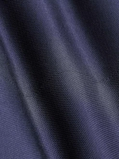 Single Breasted Textured Navy Colbert