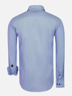 Sky Lake Blue Micro Patterned Long Sleeve Shirt