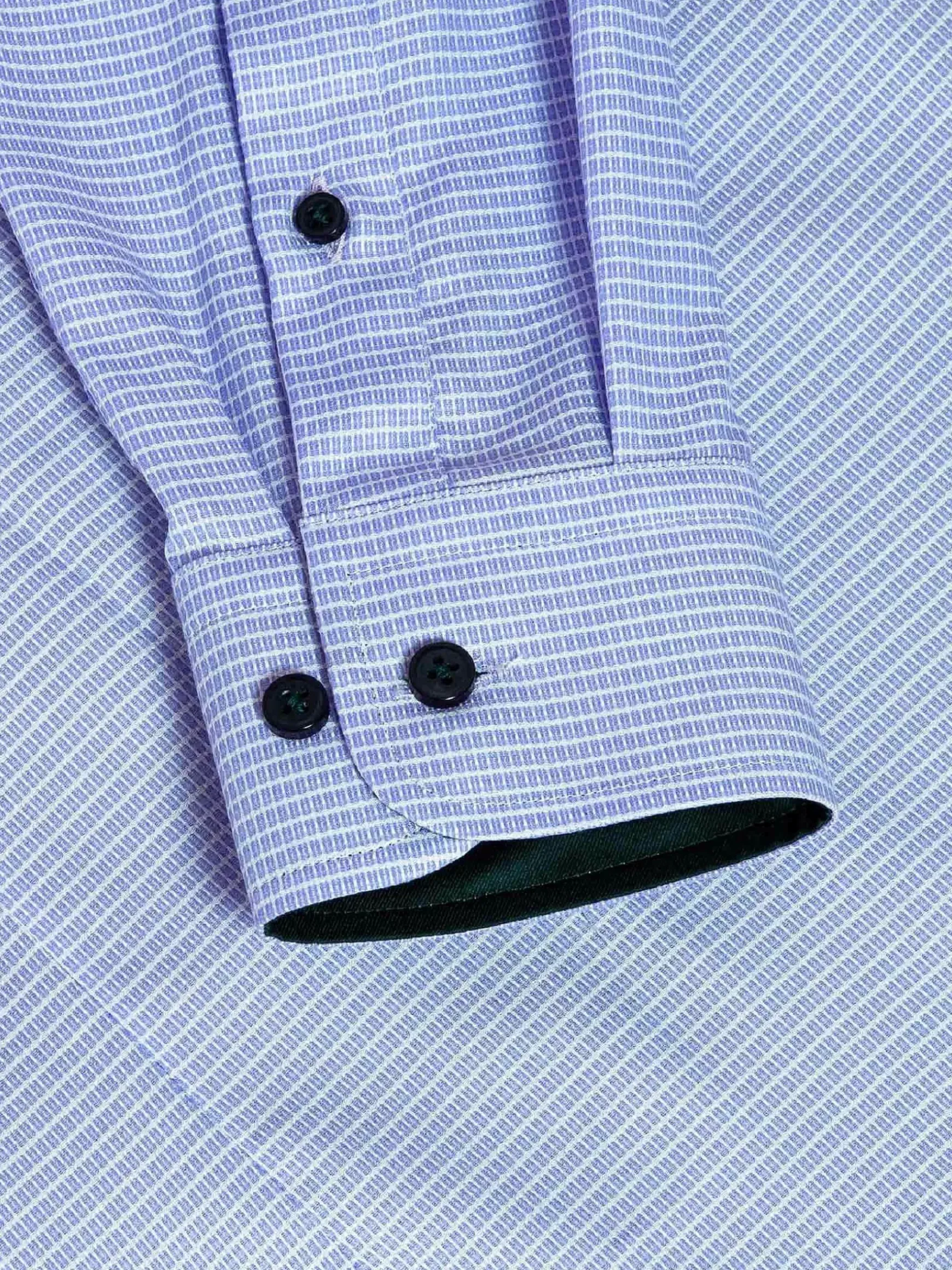 Sky Lake Blue Micro Patterned Long Sleeve Shirt