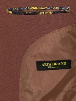 Slim Fit Brown Textured Colbert