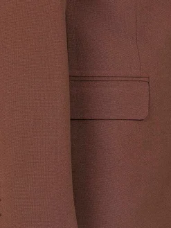 Slim Fit Brown Textured Colbert