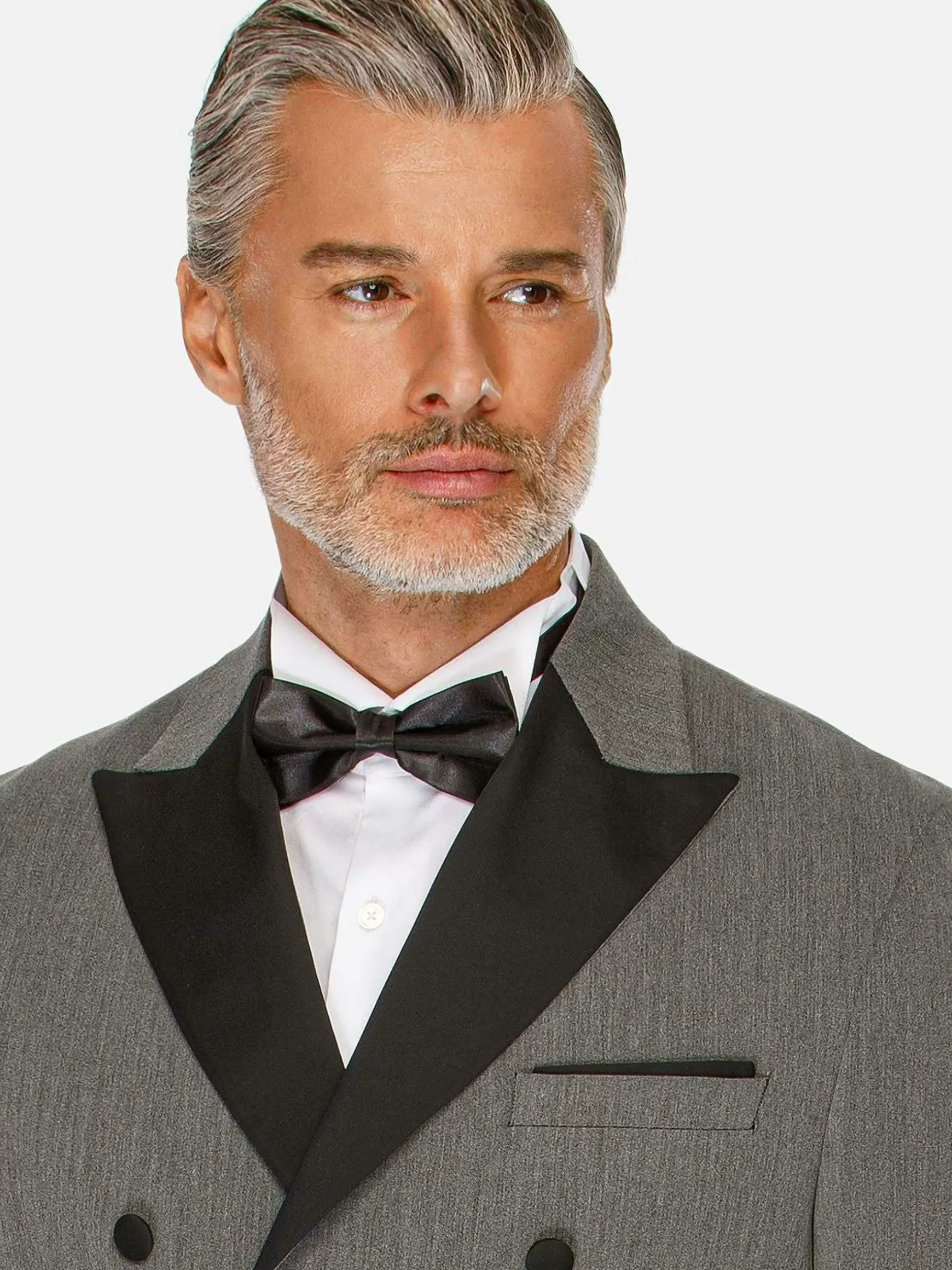 Slim Fit Double Breasted Grey Colbert