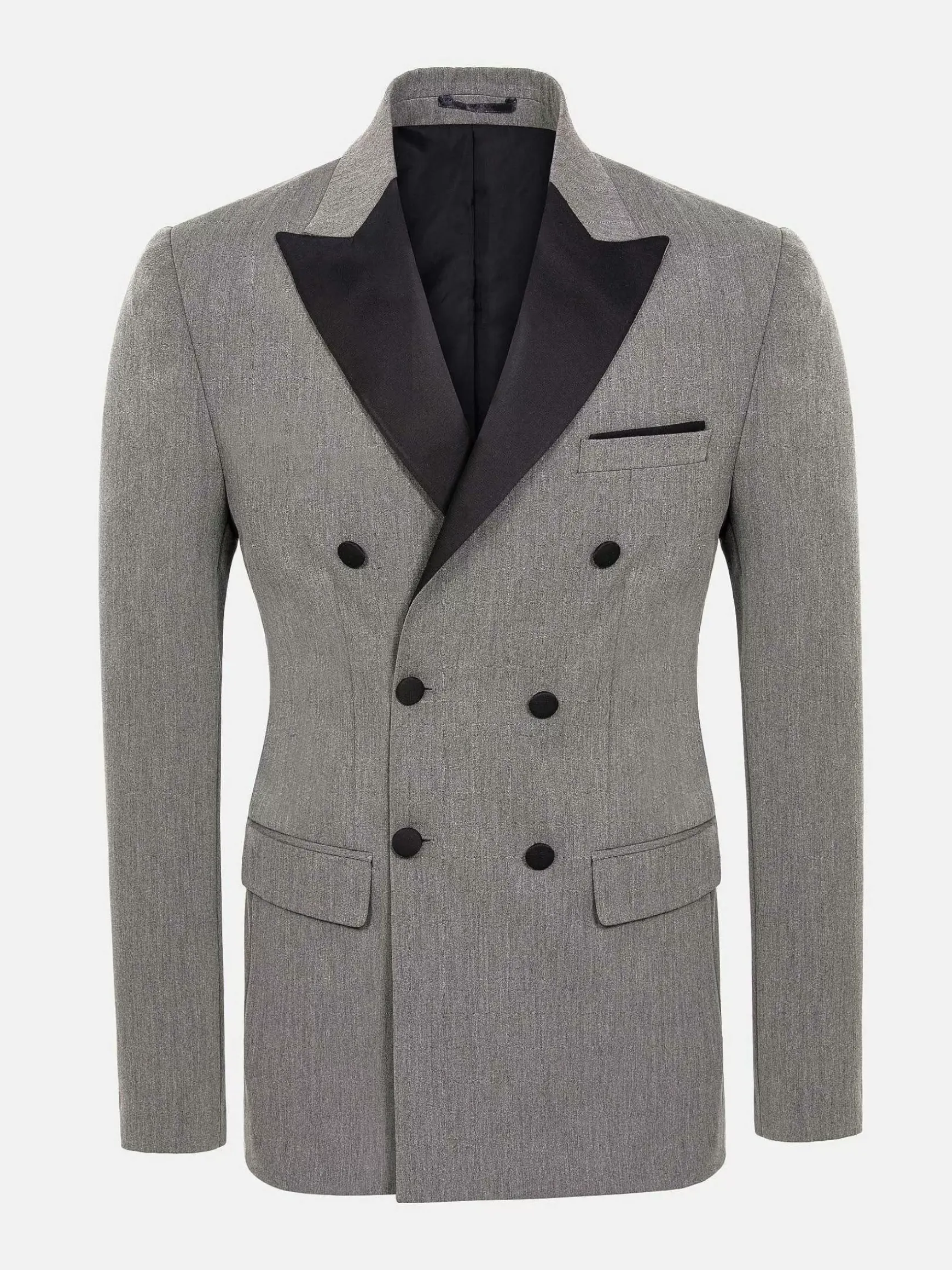 Slim Fit Double Breasted Grey Colbert