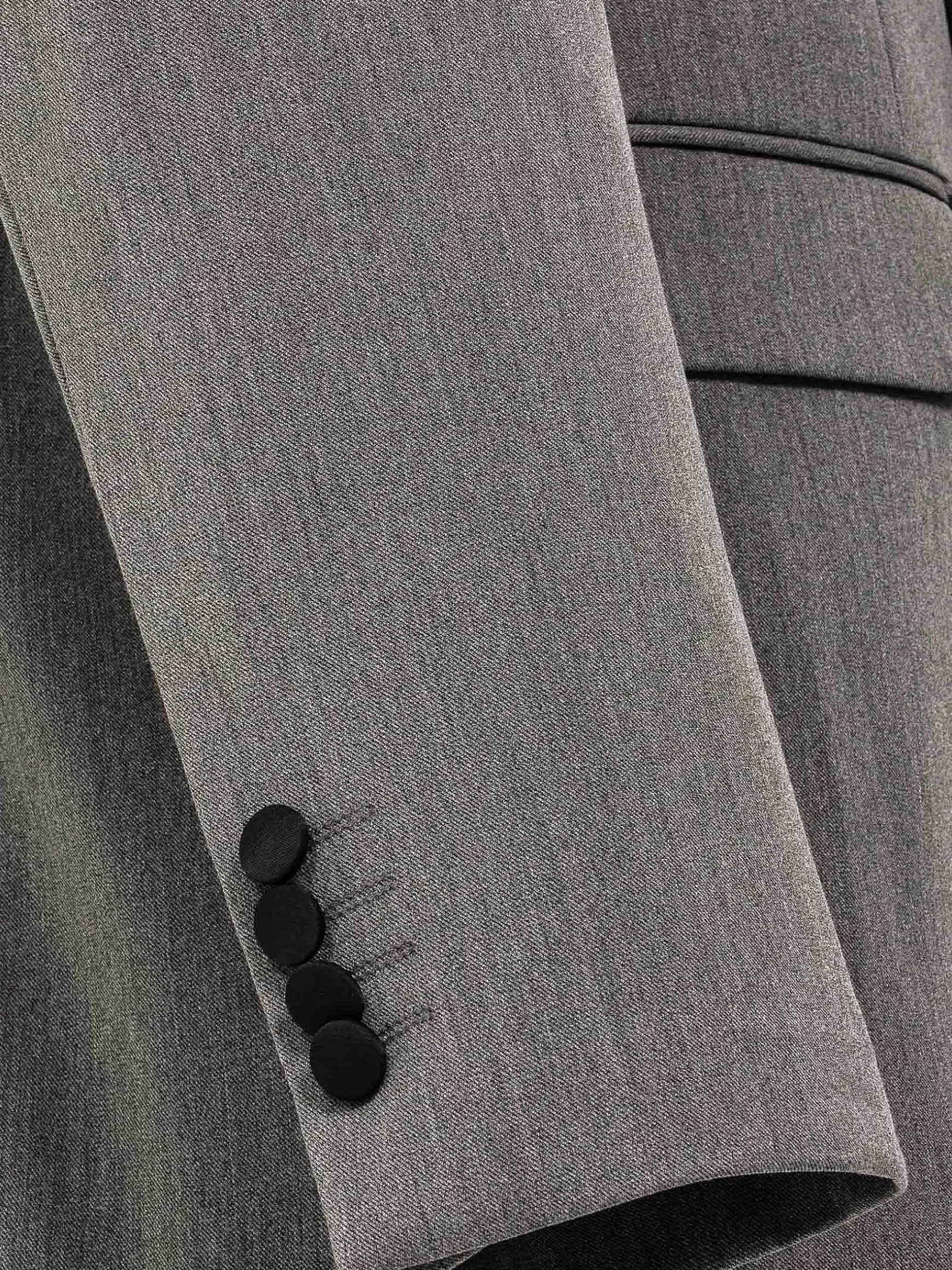 Slim Fit Double Breasted Grey Colbert