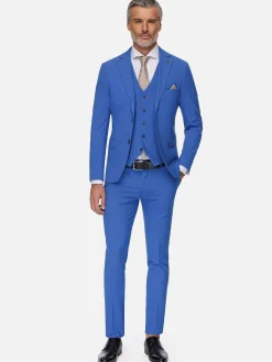 Slim Fit Indigo Textured Colbert