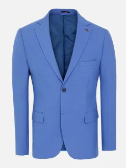 Slim Fit Indigo Textured Colbert