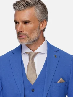 Slim Fit Indigo Textured Colbert