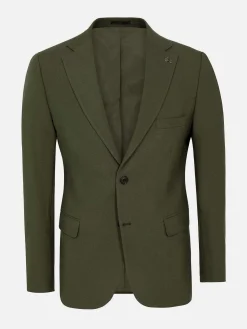 Slim Fit Khaki Textured Colbert