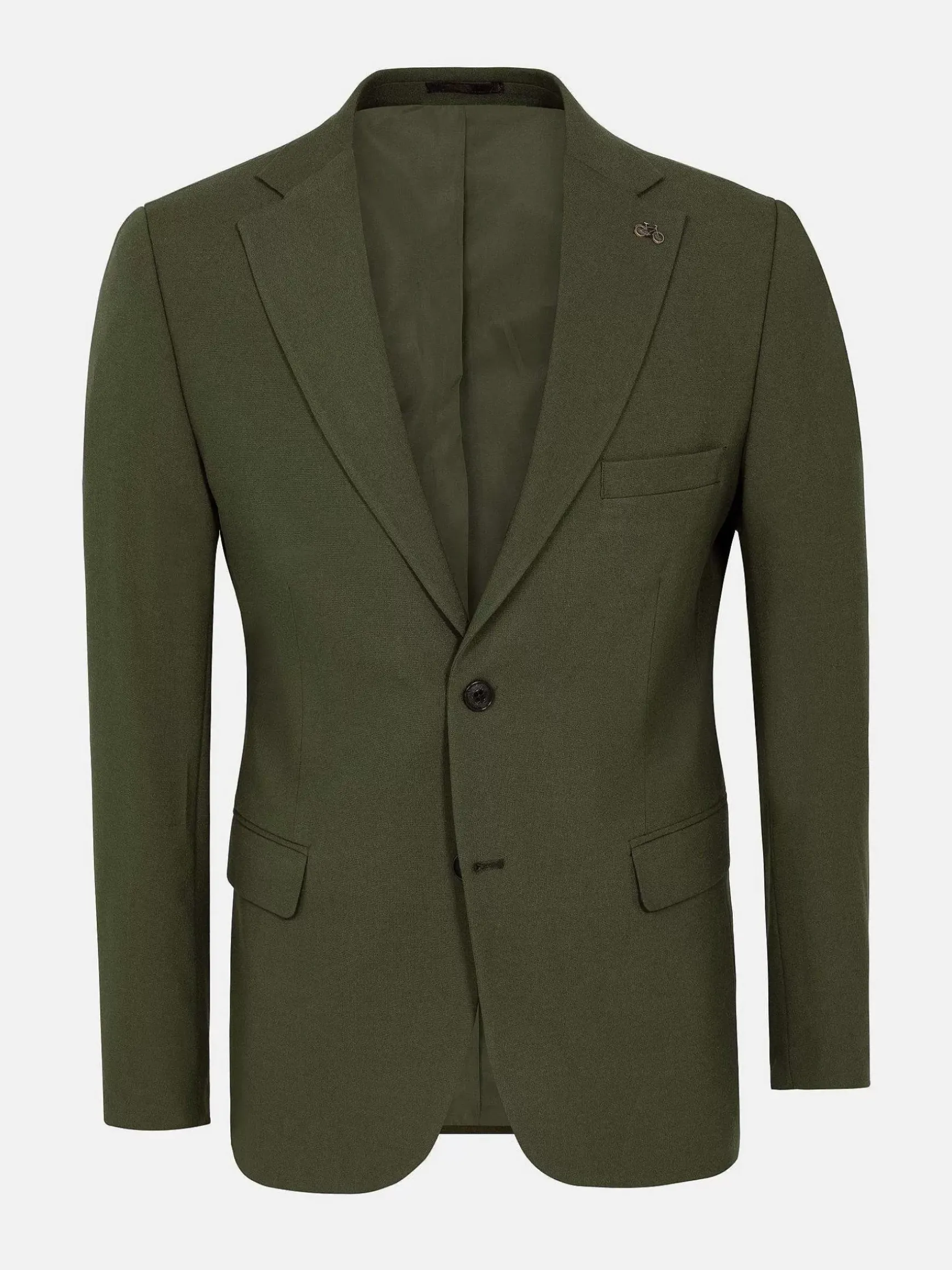 Slim Fit Khaki Textured Colbert