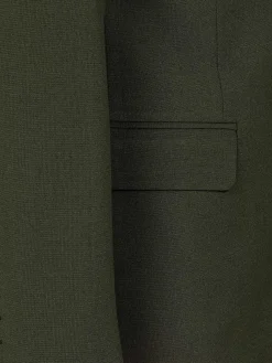 Slim Fit Khaki Textured Colbert