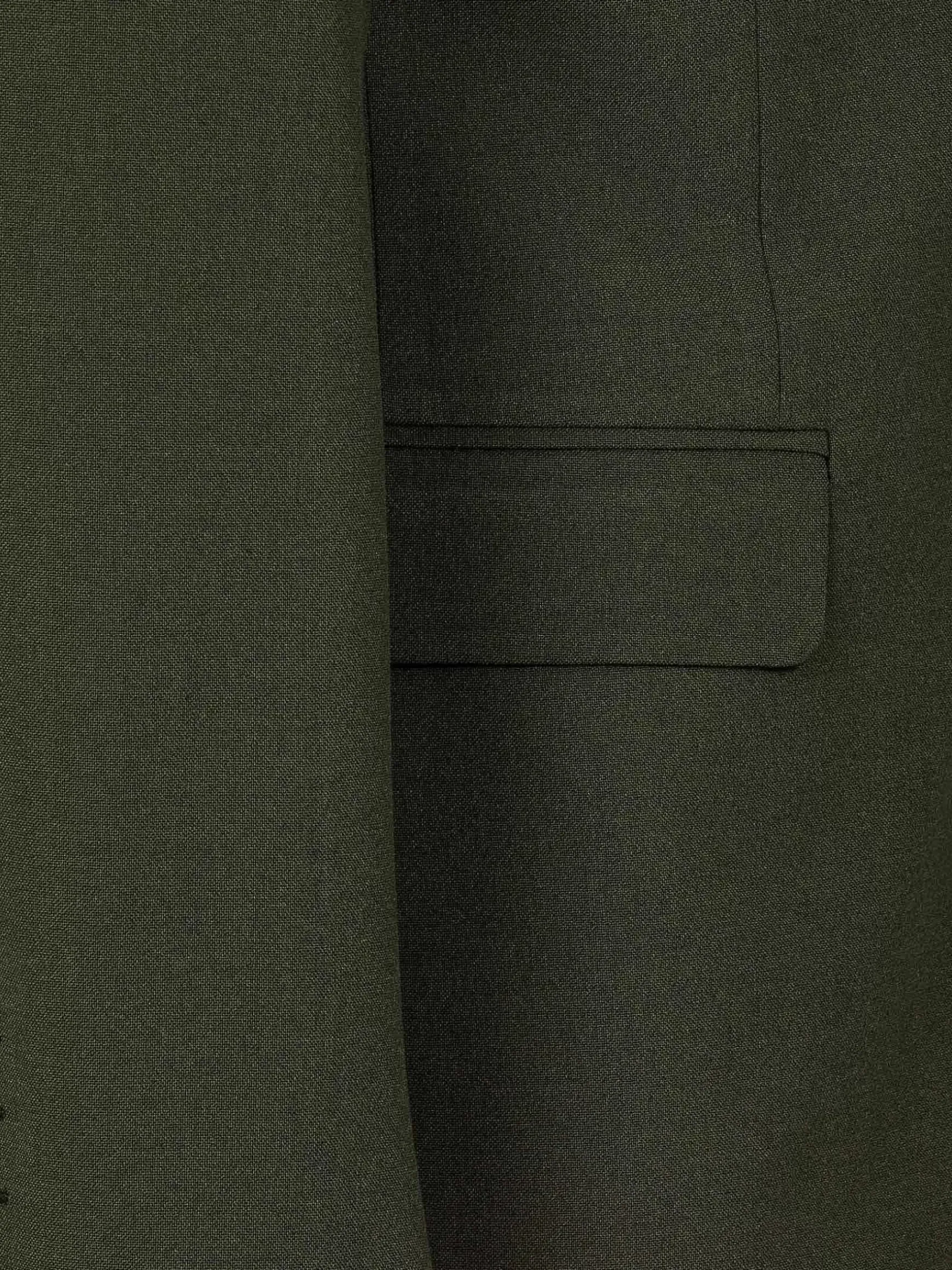 Slim Fit Khaki Textured Colbert