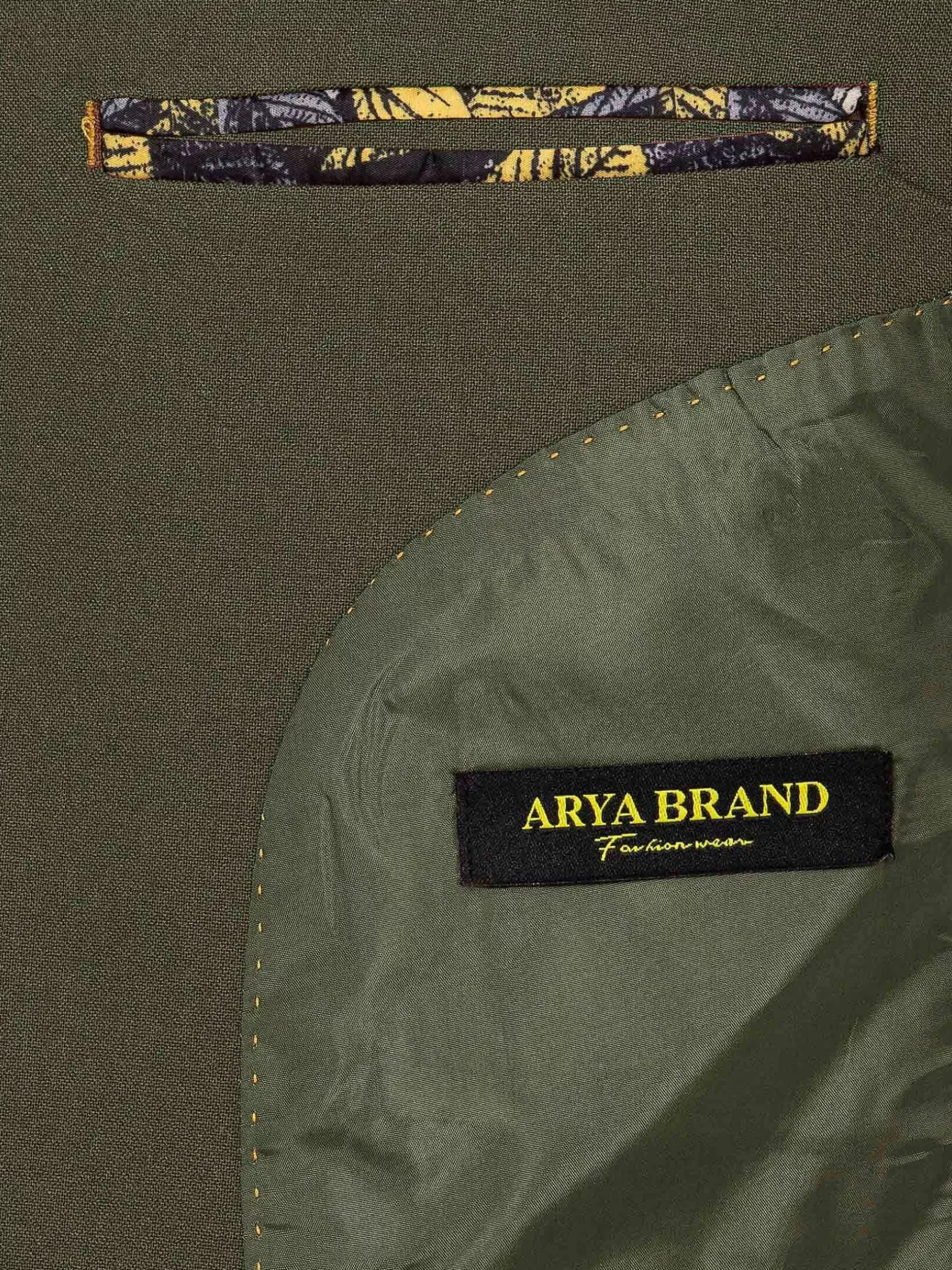 Slim Fit Khaki Textured Colbert