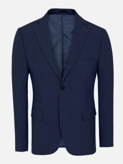 Slim Fit Navy Textured Colbert