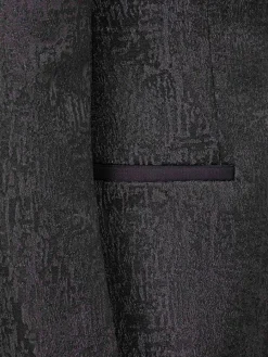 Slim Fit Textured Black Tuxedo Colbert