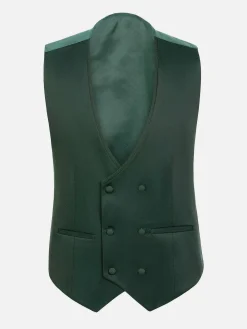 Slim Fit Textured Green Gilet